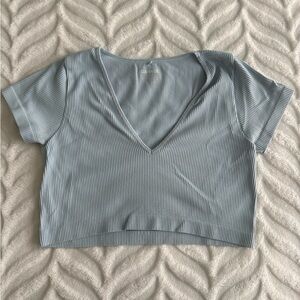Garage Ribbed V-Neck Crop Top